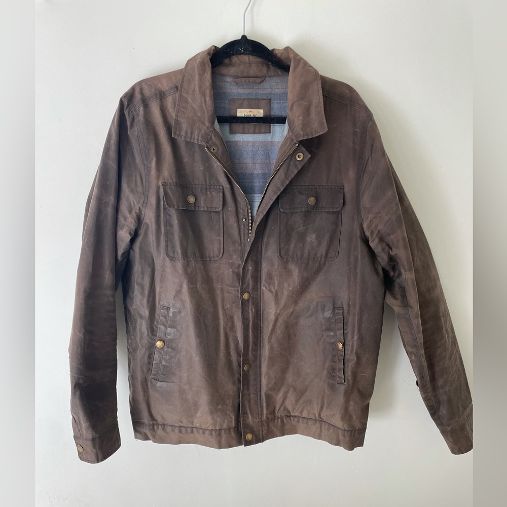 Waxed canvas trucker jacket